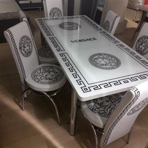 versace glass table|Versace dining room table.